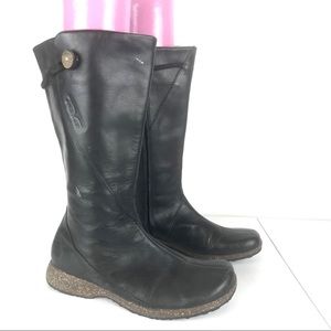 Teva Montecito Black Tall Boots Leather Wedge